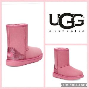 UGG Kids Classic II Glitz Bootie {Wild Berry Pink} 3